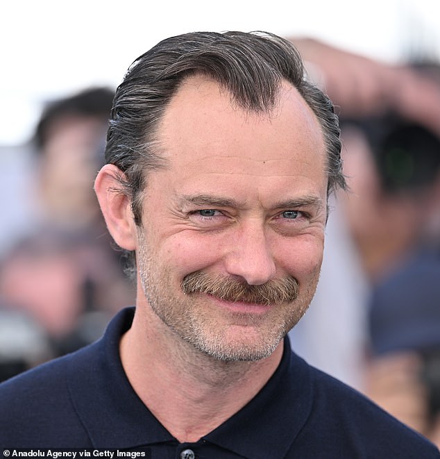 Actor Jude Law, sporting a tidy moustache, pictured at the 76th Cannes Film Festival earlier this year